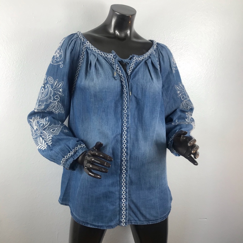 Vintage America Blue Wash Blouse